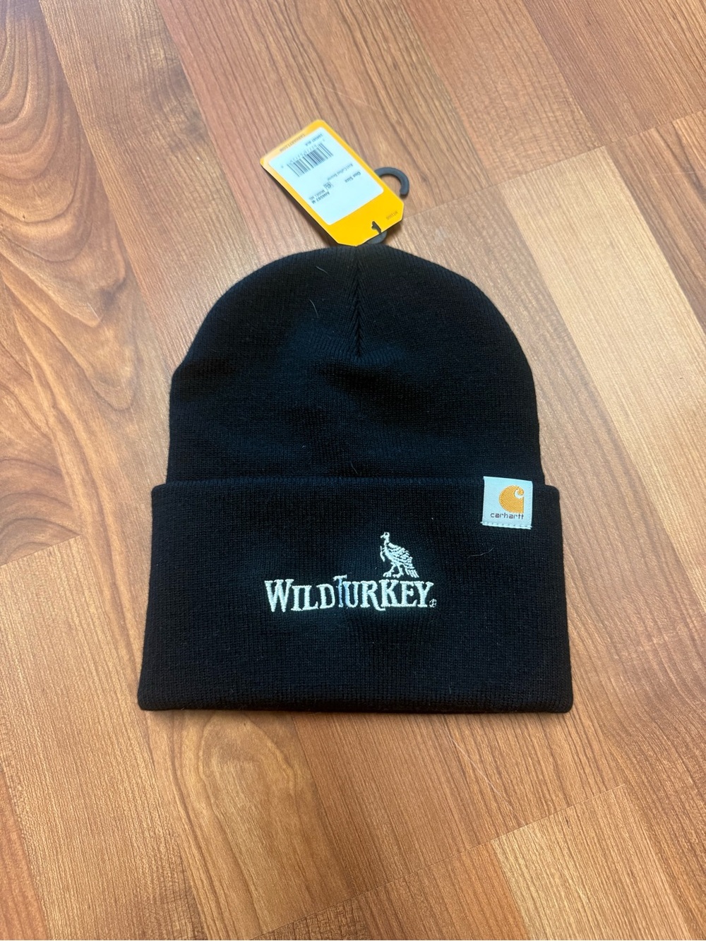 Carhartt Black Beanie with White Wild Turkey Embroidery